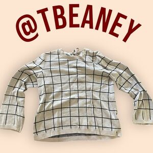 Madewell Women's Grid Pattern Sweater - Cream and Black